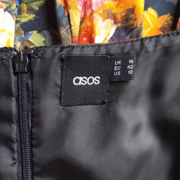 ASOS Black Floral Fit and Flare Summer Sleeveless Mini Dress - Picture 2 of 11